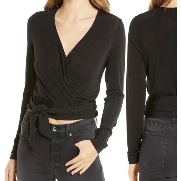 GOOD AMERICAN Shimmer Wrap Top - Picture 1 of 7